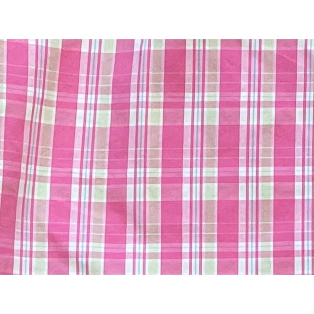 Lands' End Pink Plaid Cropped Chino Pants, High Rise, Lightweight, Cotton, 8 - Picture 4 of 13